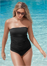 Load image into Gallery viewer, Slimming Bandeau Tankini - Black Beauty

